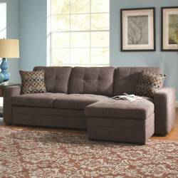 Gus Sectional Sofa with Tufts, Storage, and Pull Out Bed